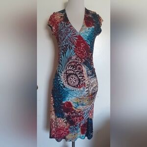 Women's multi-colored stretchy dress size M by Purple Rain